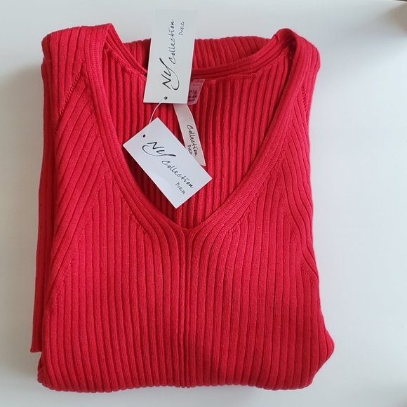 NY Collection Red Knit Dress Size Petite XL - Picture 10 of 11